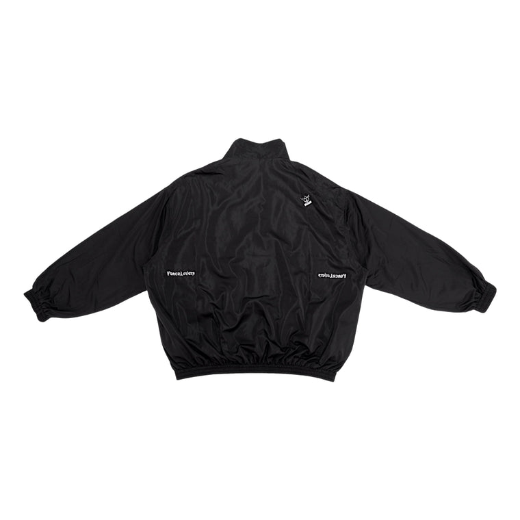 2ND CLOSET "PEACE LOVERS" OVERSIZED BOXY WINDBREAKER-BLACK