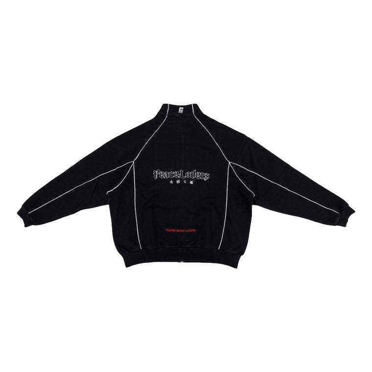 2ND CLOSET "PEACE LOVERS" ZIP UP SWEAT JACKET-BLACK