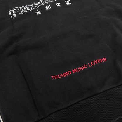 2ND CLOSET "PEACE LOVERS" ZIP UP SWEAT JACKET-BLACK