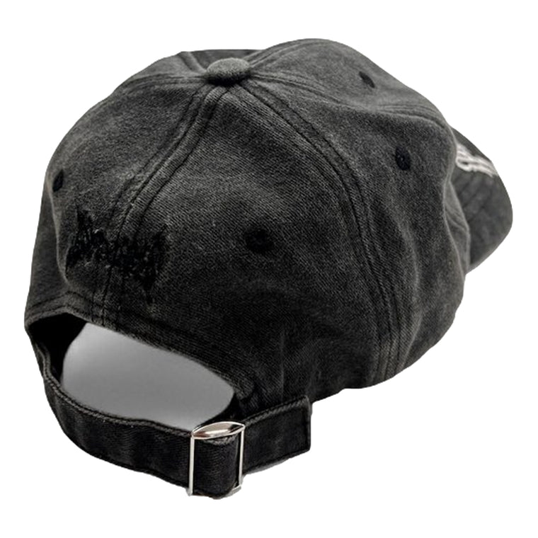 2ND CLOSET "PEACE LOVER" WASHED DAMAGED CAP-BLACK