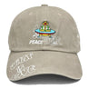 2ND CLOSET “PEACE LOVES ALIENS GRAFFITI- WASHED CAP-WASHED BEIGE