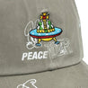 2ND CLOSET “PEACE LOVES ALIENS GRAFFITI- WASHED CAP-WASHED BEIGE