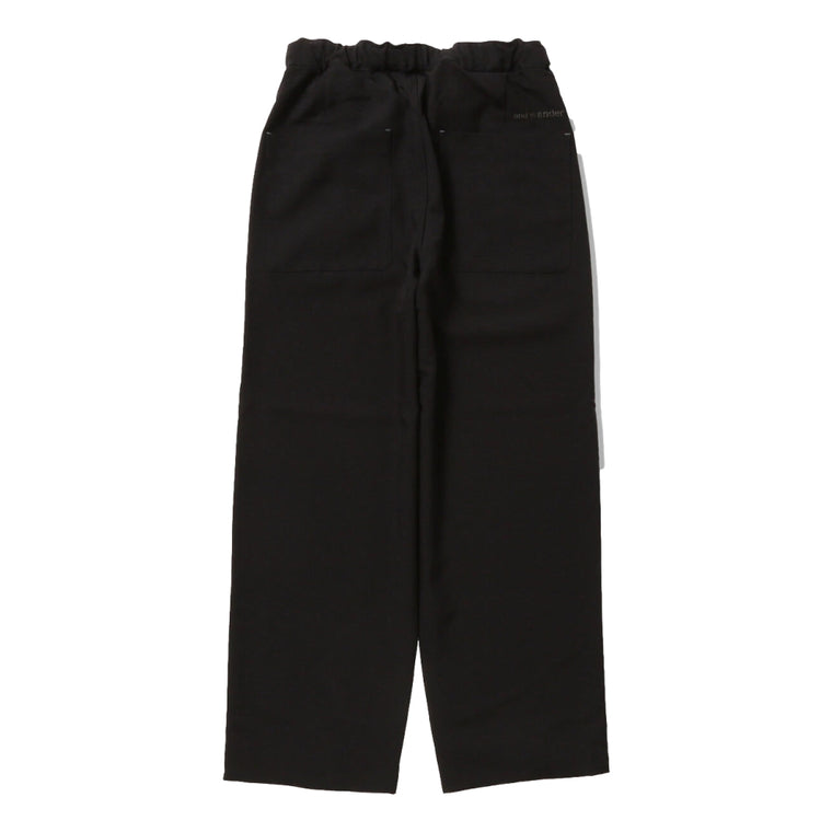 AND WANDER PE MELANGE TWILL WIDE PANTS-BLACK