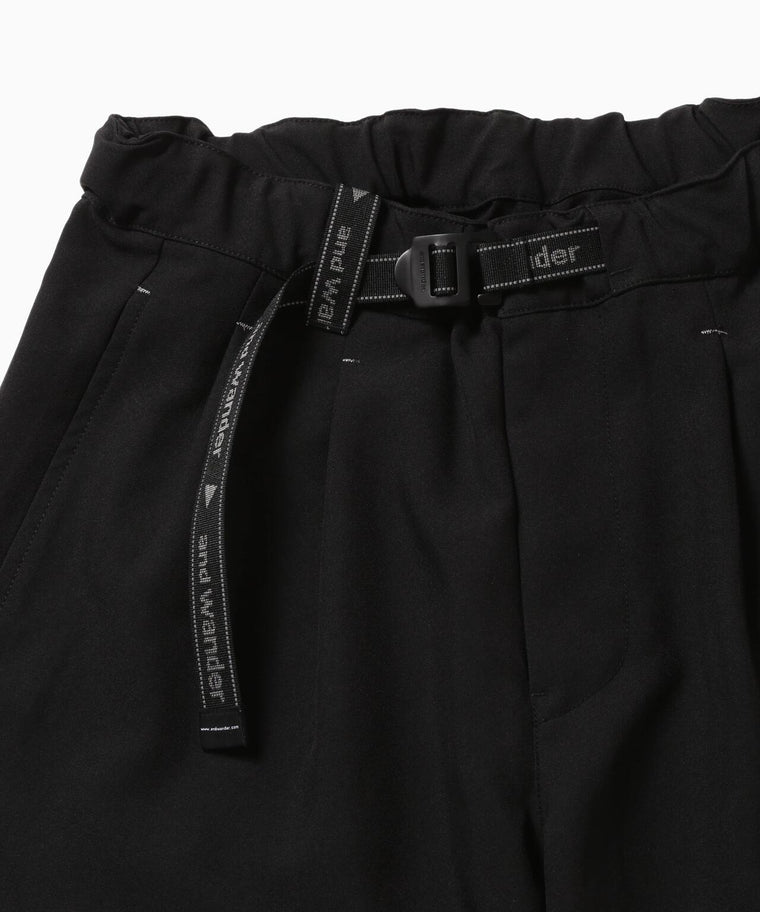 AND WANDER PE MELANGE TWILL WIDE PANTS-BLACK