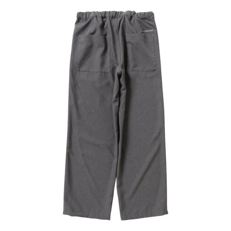 AND WANDER PE MELANGE TWILL WIDE PANTS-GREY