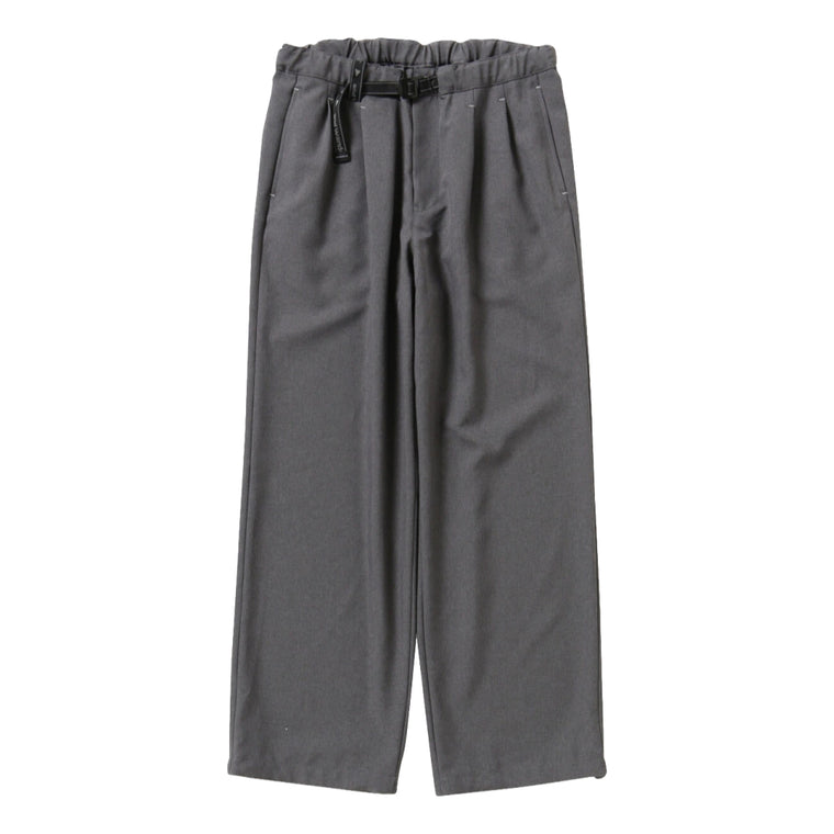 AND WANDER PE MELANGE TWILL WIDE PANTS-GREY