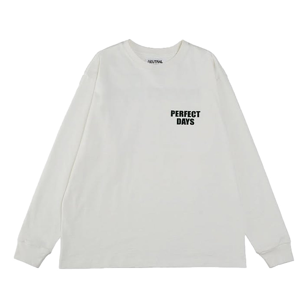 NEUTRAL SOCIETY PERFECT DAYS L/S BIG TEE-WHITE