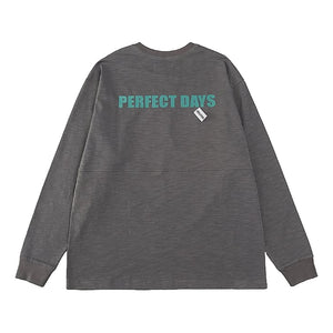 NEUTRAL SOCIETY PERFECT DAYS L/S BIG TEE-DARK GREY