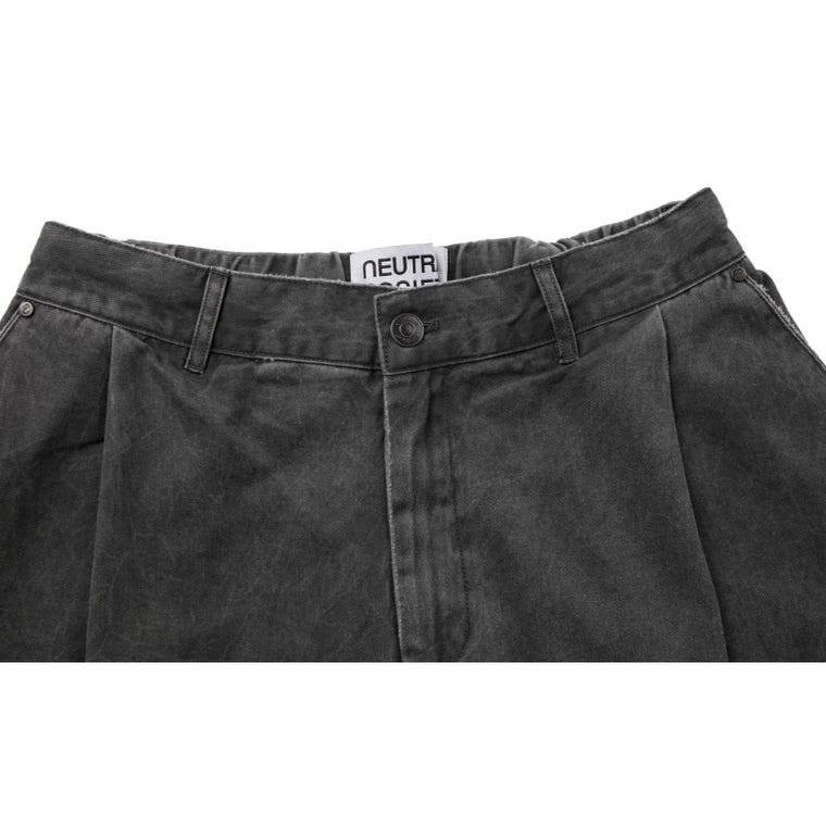 NEUTRAL SOCIETY PIGMENT DYE PARACHUTE PANTS-BLACK