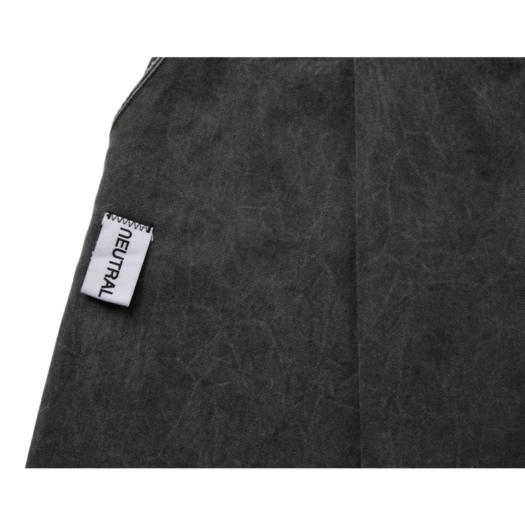 NEUTRAL SOCIETY PIGMENT DYE PARACHUTE PANTS-BLACK