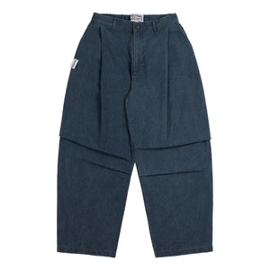 NEUTRAL SOCIETY PIGMENT DYE PARACHUTE PANTS-NAVY