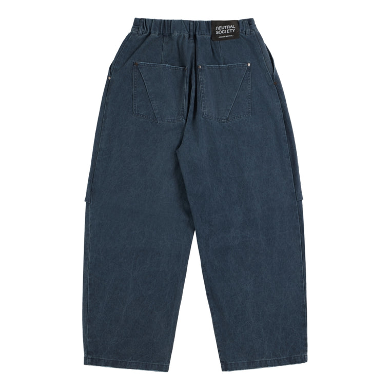 NEUTRAL SOCIETY PIGMENT DYE PARACHUTE PANTS-NAVY