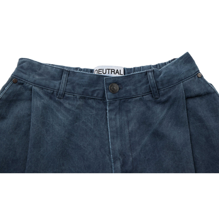 NEUTRAL SOCIETY PIGMENT DYE PARACHUTE PANTS-NAVY