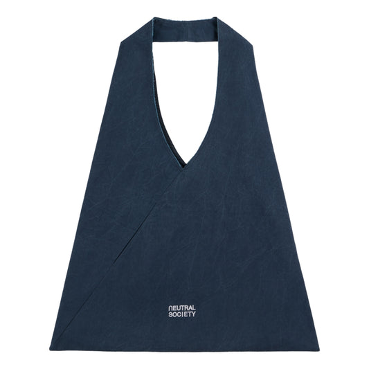 NEUTRAL SOCIETY PIGMENT DYE TRIANGLE TOTE BAG-NAVY