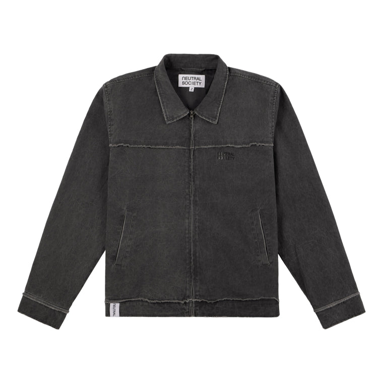 NEUTRAL SOCIETY PIGMENT DYE WORKER JACKET-BLACK