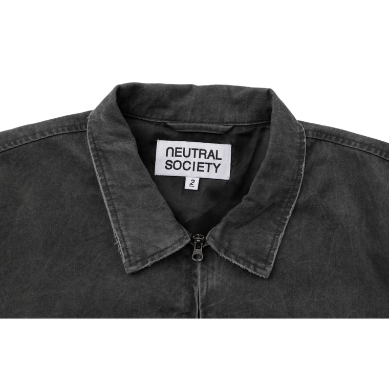 NEUTRAL SOCIETY PIGMENT DYE WORKER JACKET-BLACK