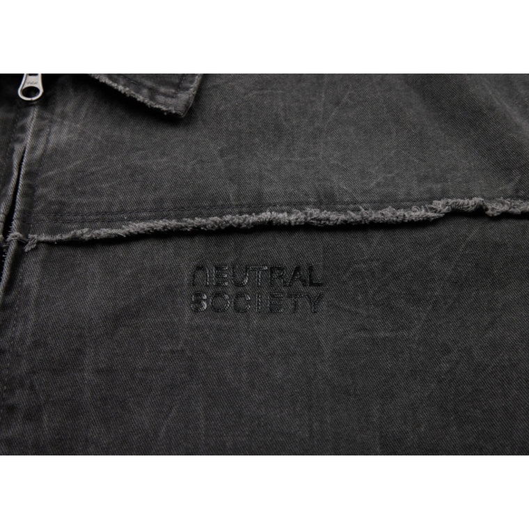 NEUTRAL SOCIETY PIGMENT DYE WORKER JACKET-BLACK