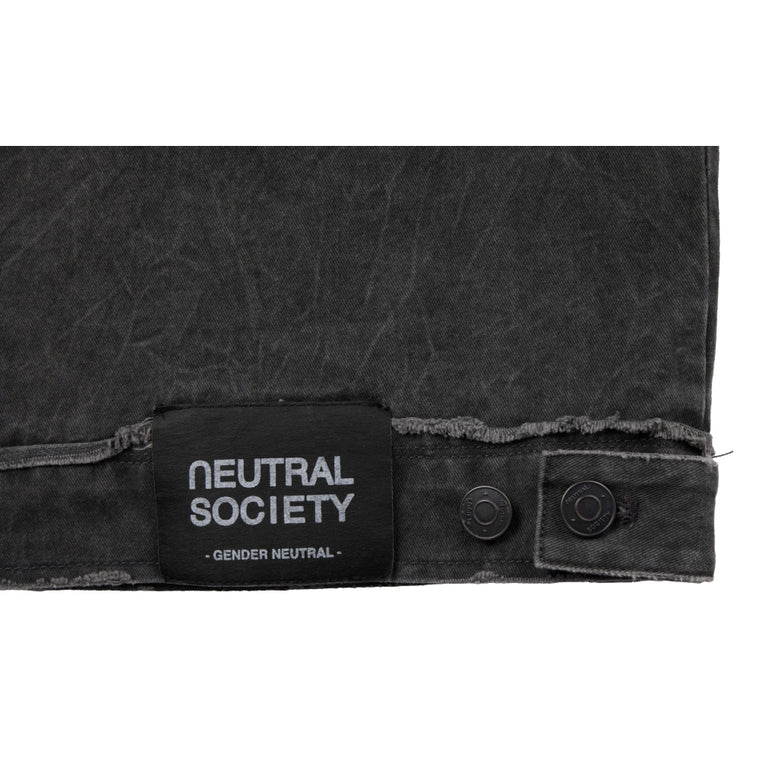 NEUTRAL SOCIETY PIGMENT DYE WORKER JACKET-BLACK