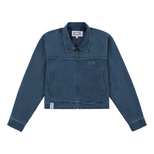NEUTRAL SOCIETY PIGMENT DYE WORKER JACKET-NAVY