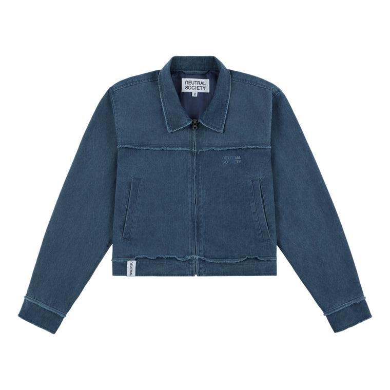 NEUTRAL SOCIETY PIGMENT DYE WORKER JACKET-NAVY
