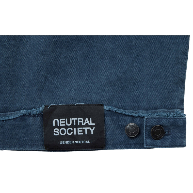 NEUTRAL SOCIETY PIGMENT DYE WORKER JACKET-NAVY