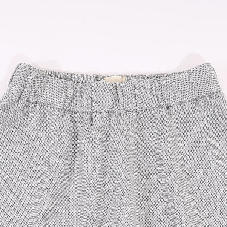 A[S]USL PIQUE BALLOON SKIRT-HEATHER GREY