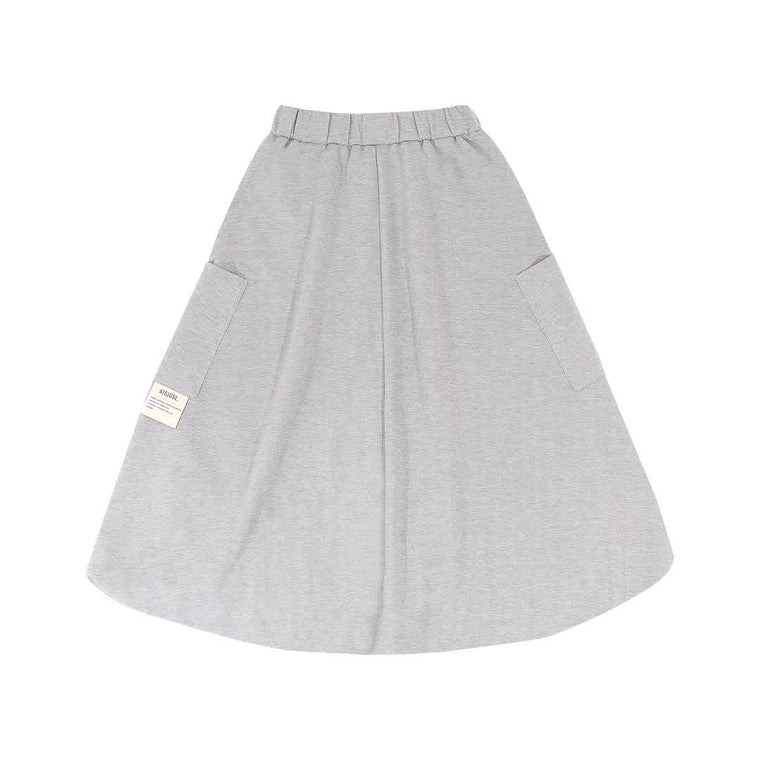 A[S]USL PIQUE BALLOON SKIRT-HEATHER GREY