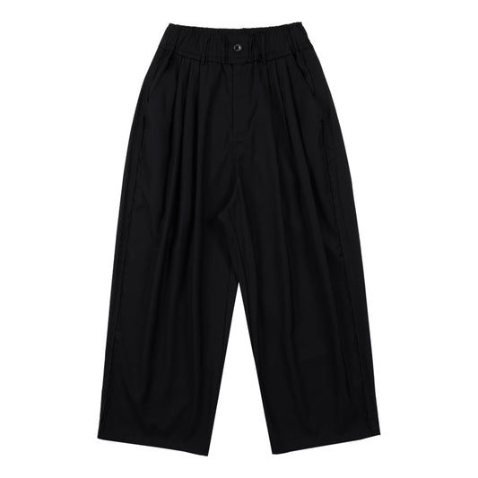 NEUTRAL SOCIETY PLEATED BALLOON TROUSERS-BLACK
