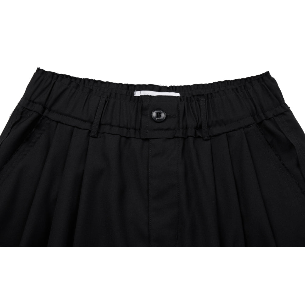 NEUTRAL SOCIETY PLEATED BALLOON TROUSERS-BLACK