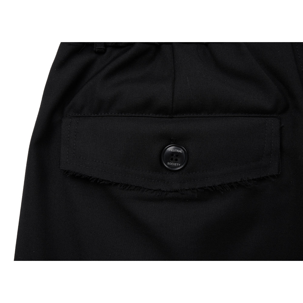 NEUTRAL SOCIETY PLEATED BALLOON TROUSERS-BLACK