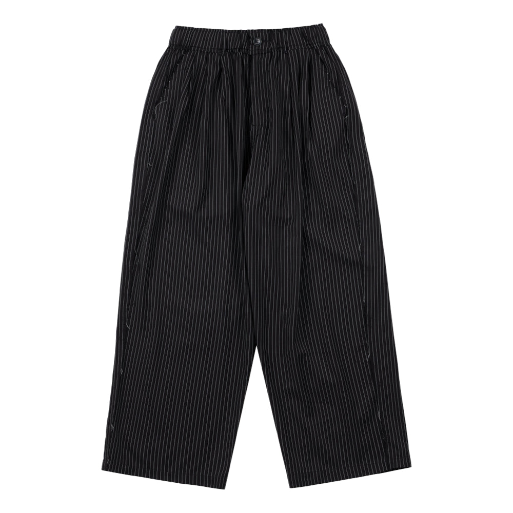 NEUTRAL SOCIETY PLEATED BALLOON TROUSERS-BLACK STRIPES