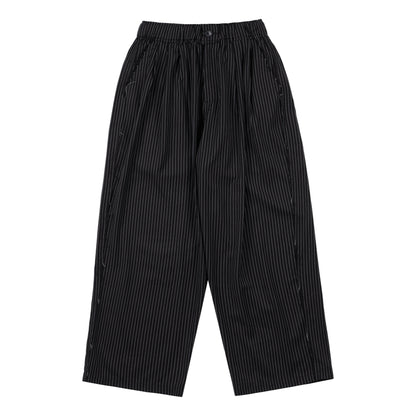 NEUTRAL SOCIETY PLEATED BALLOON TROUSERS-BLACK STRIPES