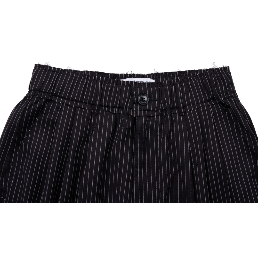 NEUTRAL SOCIETY PLEATED BALLOON TROUSERS-BLACK STRIPES