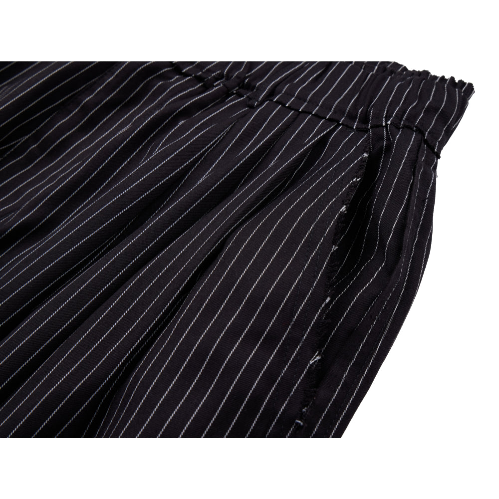 NEUTRAL SOCIETY PLEATED BALLOON TROUSERS-BLACK STRIPES