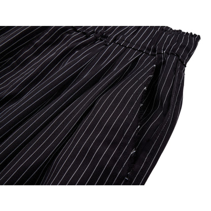 NEUTRAL SOCIETY PLEATED BALLOON TROUSERS-BLACK STRIPES
