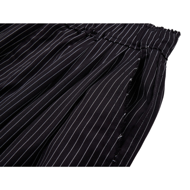 NEUTRAL SOCIETY PLEATED BALLOON TROUSERS-BLACK STRIPES