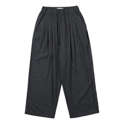 NEUTRAL SOCIETY PLEATED BALLOON TROUSERS-GRAY STRIPES