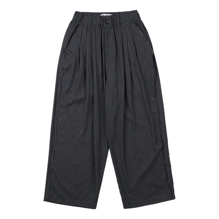 NEUTRAL SOCIETY PLEATED BALLOON TROUSERS-GRAY STRIPES