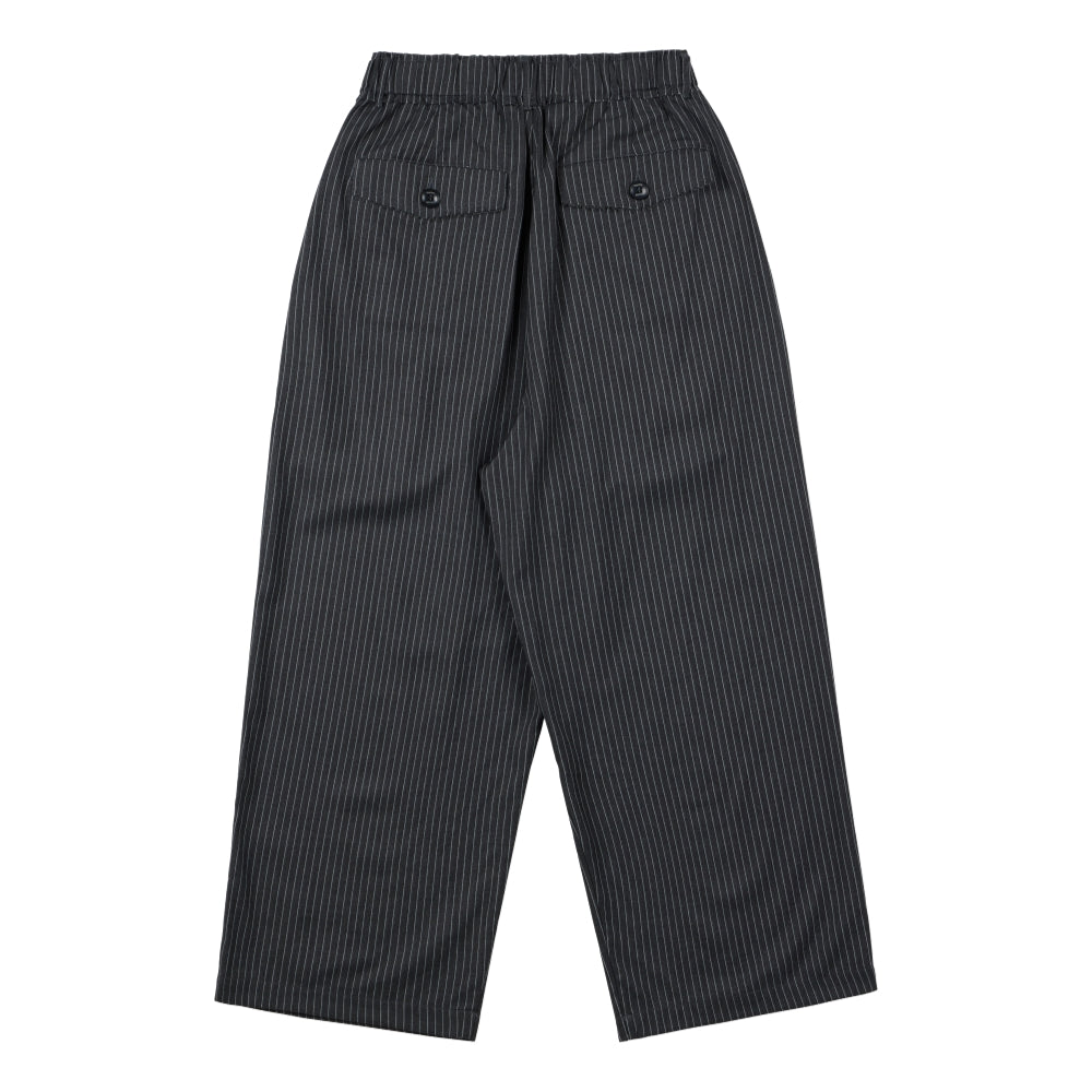 NEUTRAL SOCIETY PLEATED BALLOON TROUSERS-GRAY STRIPES