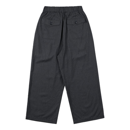 NEUTRAL SOCIETY PLEATED BALLOON TROUSERS-GRAY STRIPES