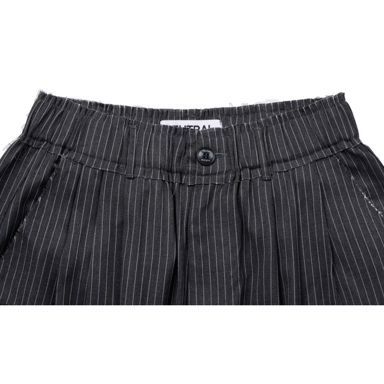 NEUTRAL SOCIETY PLEATED BALLOON TROUSERS-GRAY STRIPES