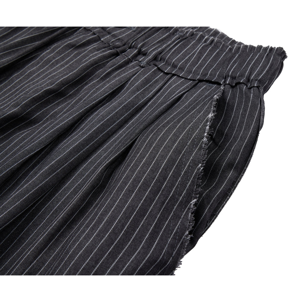 NEUTRAL SOCIETY PLEATED BALLOON TROUSERS-GRAY STRIPES