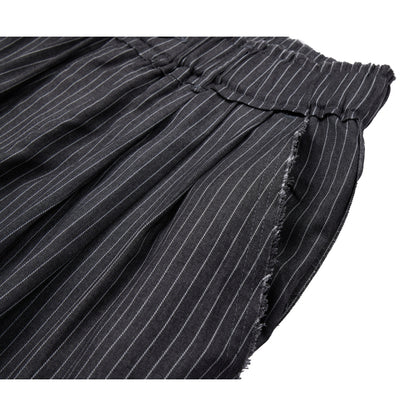 NEUTRAL SOCIETY PLEATED BALLOON TROUSERS-GRAY STRIPES