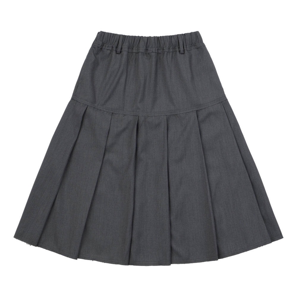 NEUTRAL SOCIETY PLEATED MIDI SKIRT-GREY