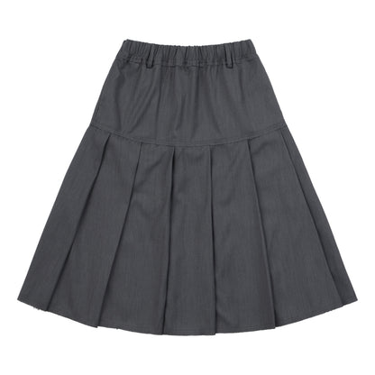 NEUTRAL SOCIETY PLEATED MIDI SKIRT-GREY