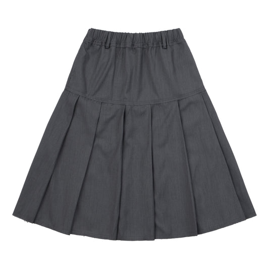 NEUTRAL SOCIETY PLEATED MIDI SKIRT-GREY
