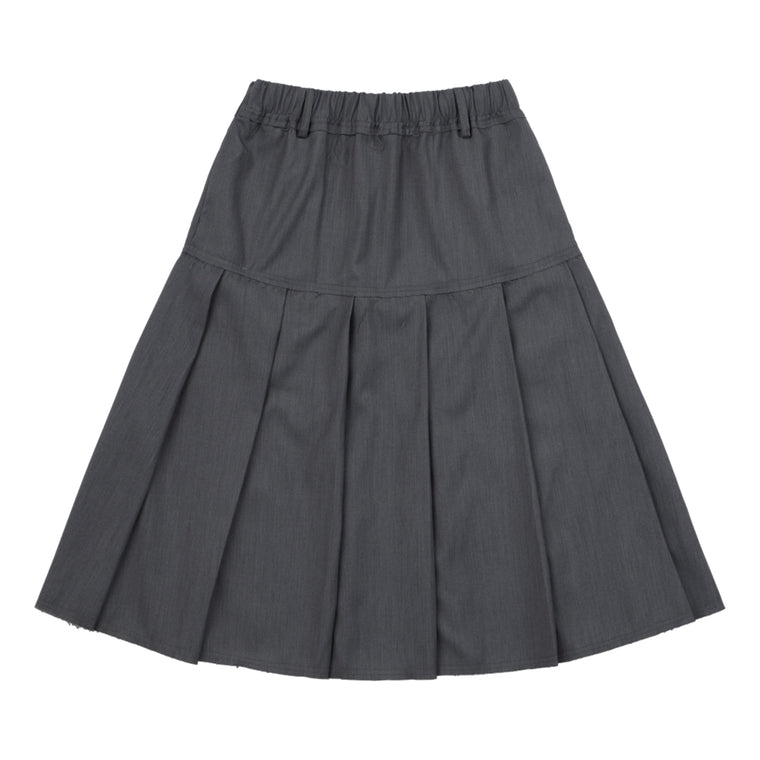 NEUTRAL SOCIETY PLEATED MIDI SKIRT-GREY