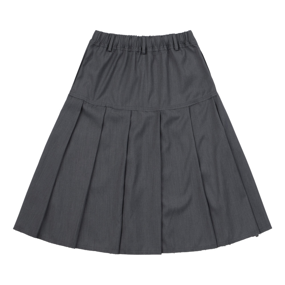 NEUTRAL SOCIETY PLEATED MIDI SKIRT-GREY