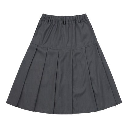 NEUTRAL SOCIETY PLEATED MIDI SKIRT-GREY