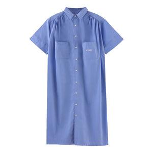 A[S]USL POCKET SHIRT DRESS-BLUE